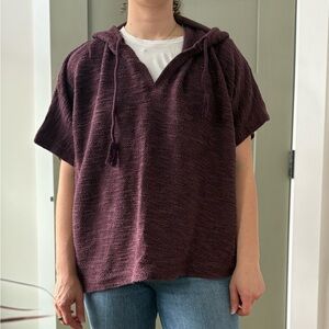 American Eagle Outfitters Women's Plum Hooded Poncho